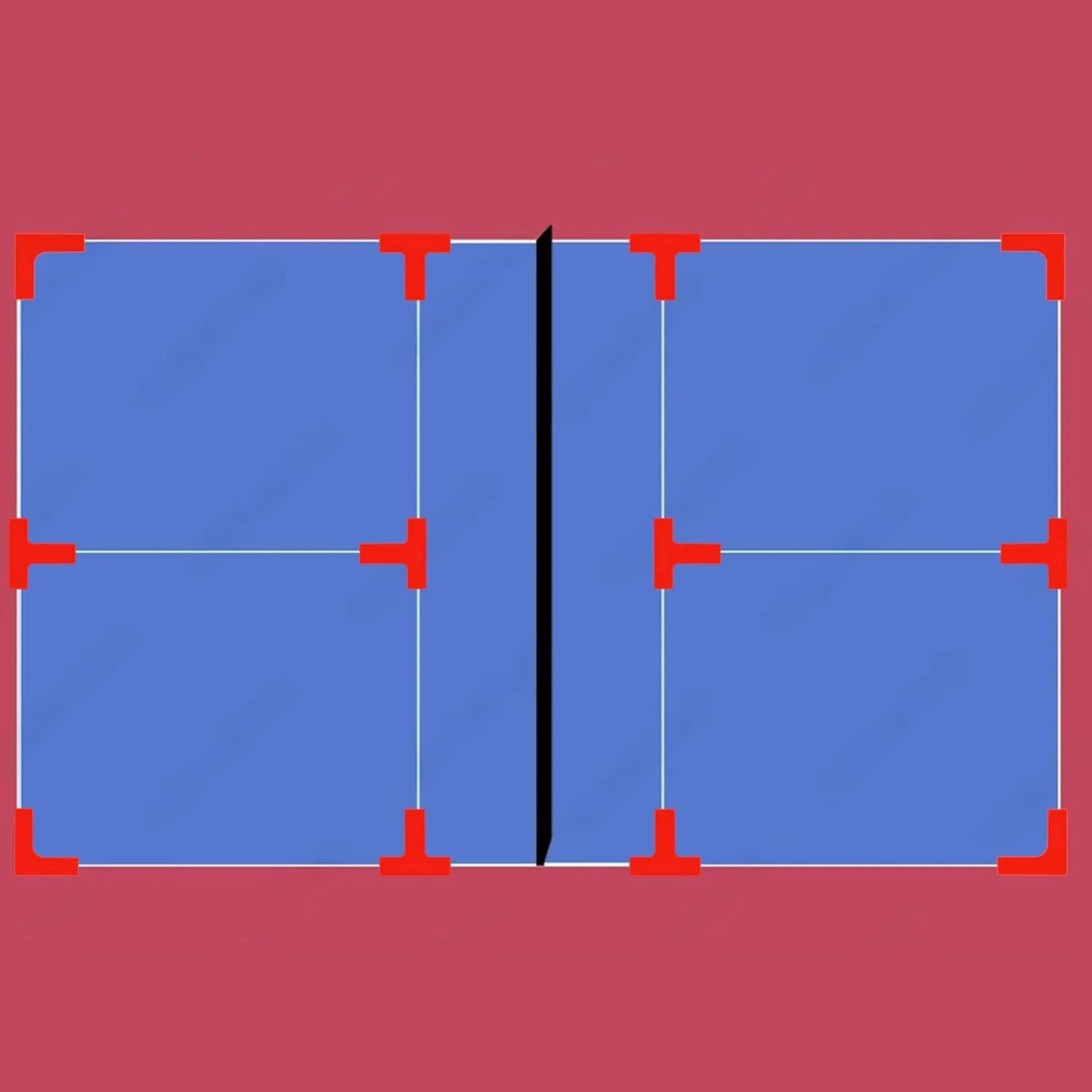 Pickleball Court Lines Marker Lines Marking Set Portable Markers Set Lines Badminton Court Line for Outdoor Driveway Pickleball