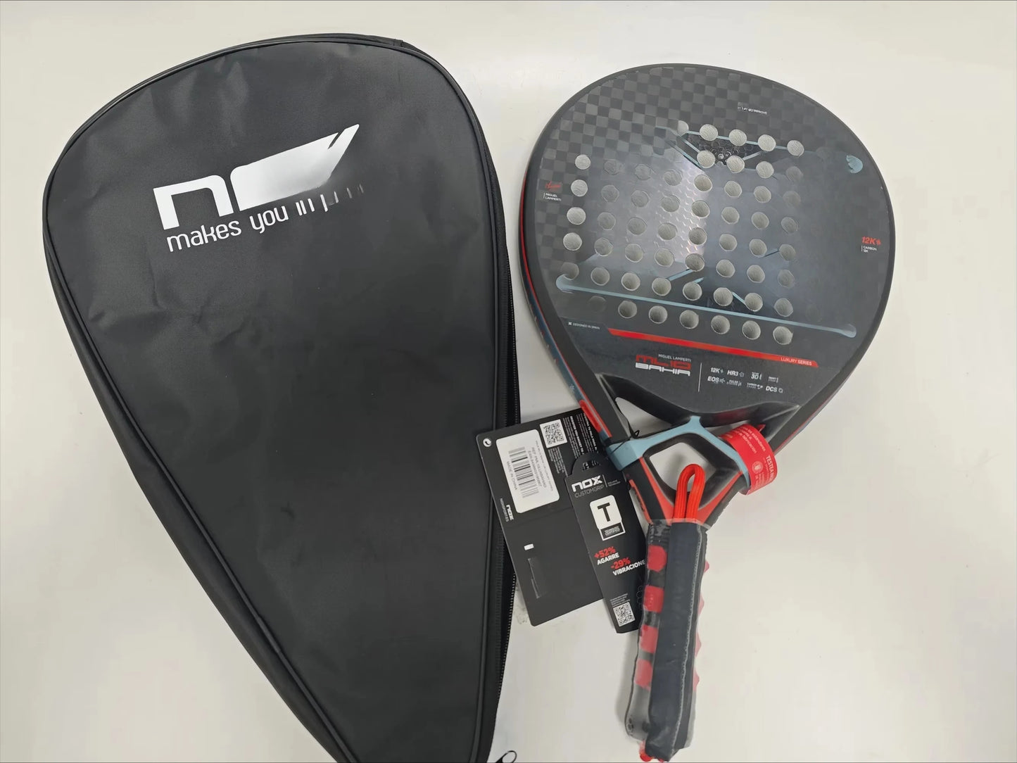 Professional Padel Tennis Racket, Soft Face Carbon Fiber, EVA Memory Paddle, Sports Racquet, Outdoor Equipment for Men and Women
