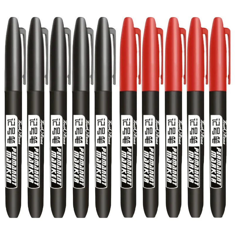 Permanent Marker Pen Drawing Markers Black Blue Red Waterproof Ink Sketch Pens Stationery Art School Supplies For Glass Metal