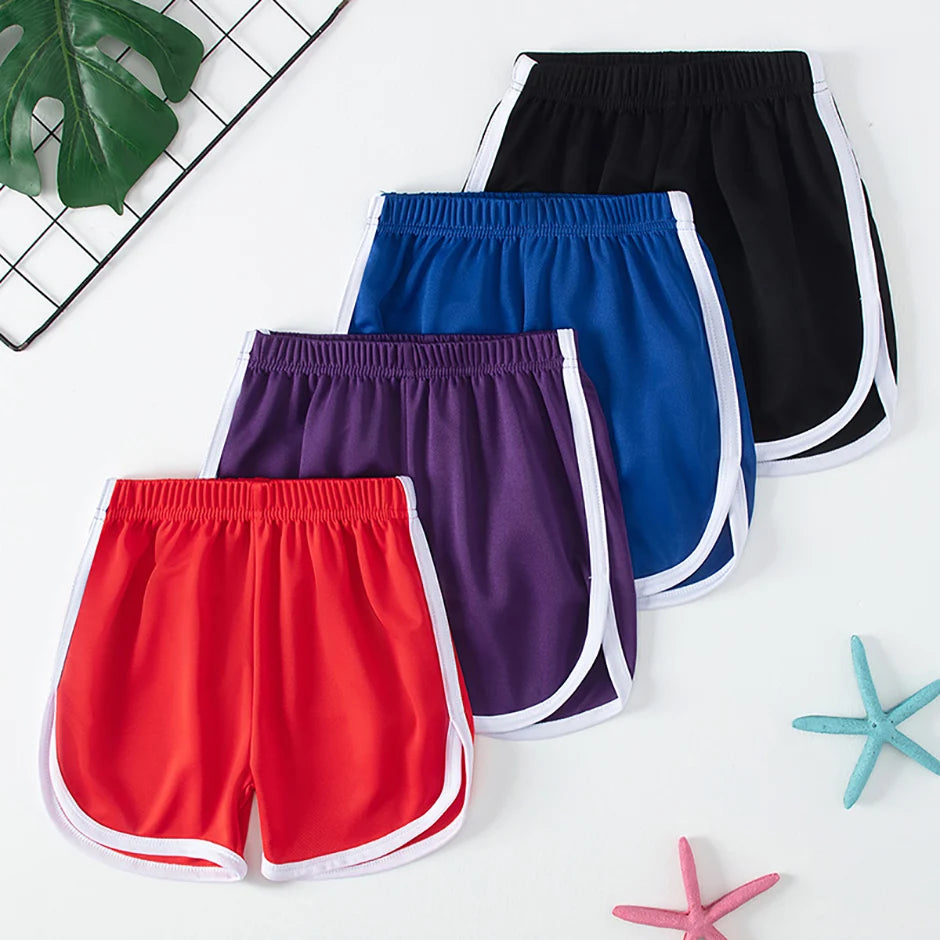 4/1 Pcs Children's Summer Solid Color Basic Small Hot Pants Boys Sports Casual Shorts Girls Fashion Joker Comfortable Beach Pant
