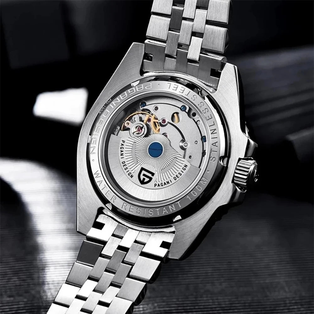 PAGANI DESIGN GMT Watches Men's Luxury Automatic Mechanical Wristwatch Sapphire Glass 40MM Stainless Steel Waterproof Watch