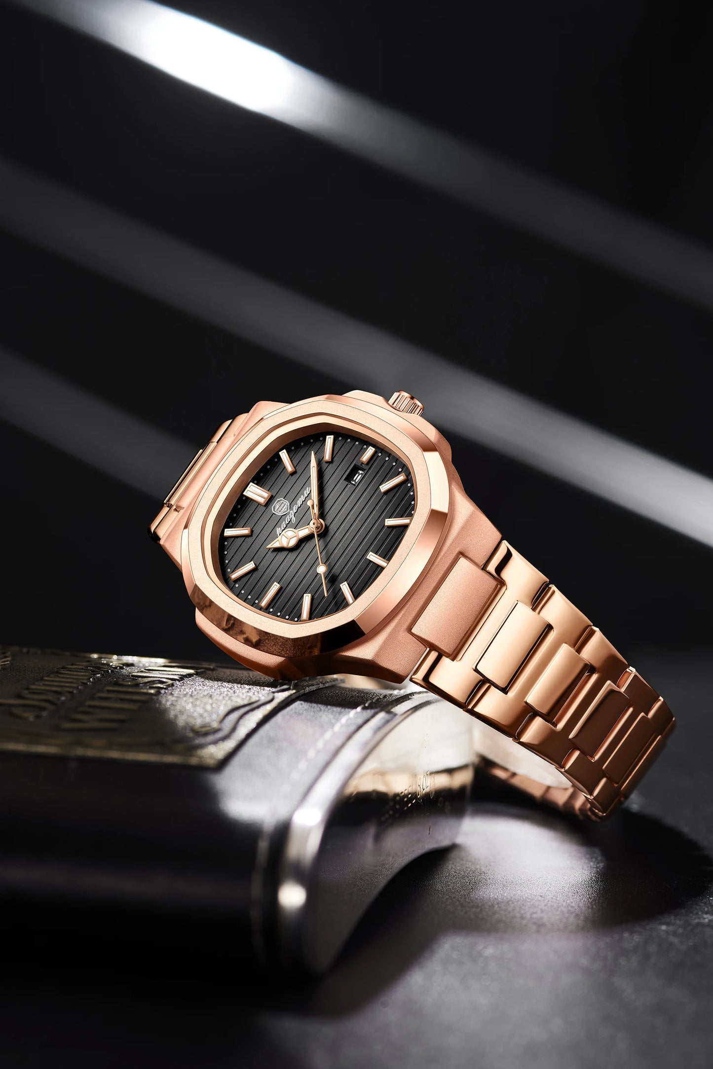 2024 Best-selling Luxury Watch Business Waterproof Male Clock Luminous Date Stainless Steel Square Quartz Men Watch reloj hombre