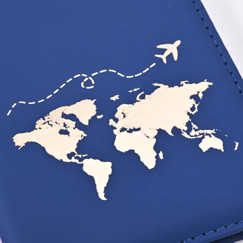 Leather passport holder Business travel document bag Passport cover Men's and women's passport carrying bag PU name card holder