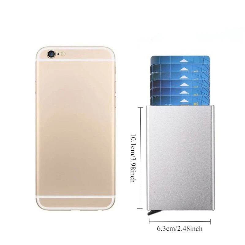 Rfid Smart Wallet Card Holder Metal Thin Slim Men Women Wallets Pop Up Minimalist Wallet Small Black Purse Vallet Walets for Men