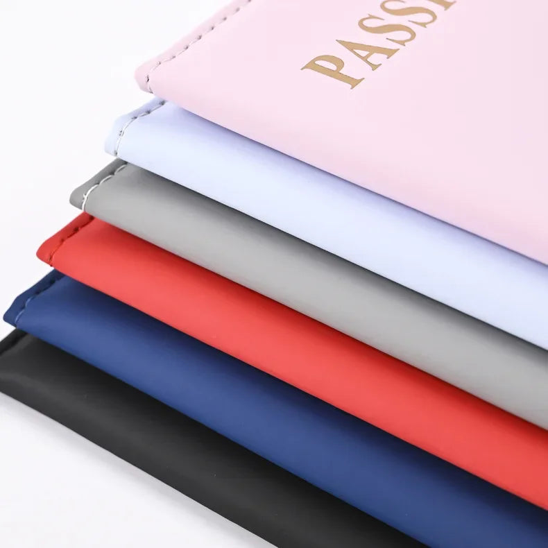 Leather passport holder Business travel document bag Passport cover Men's and women's passport carrying bag PU name card holder