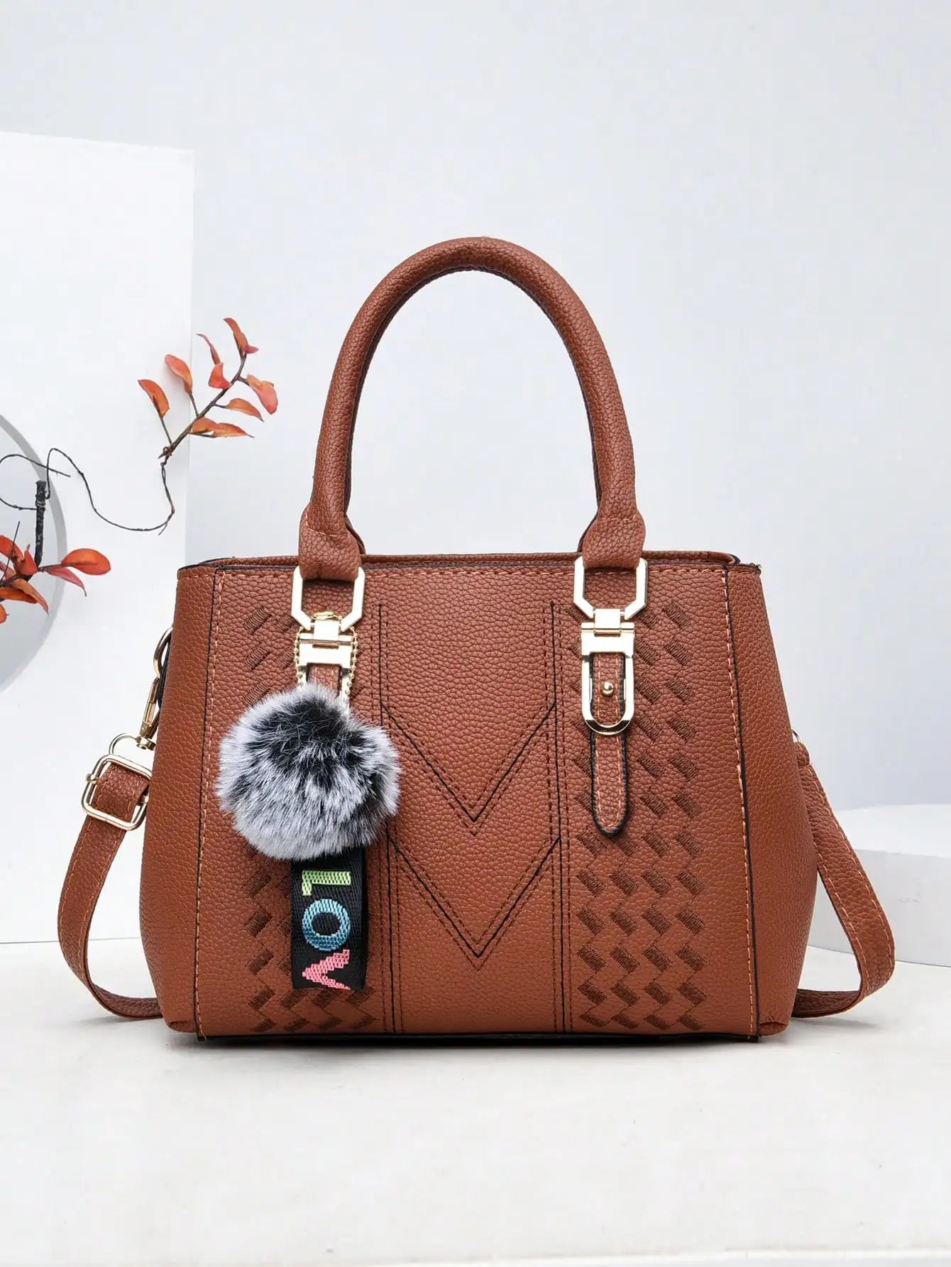 Fashionable and minimalist large capacity embroidered women's crossbody bag, a daily handbag for use