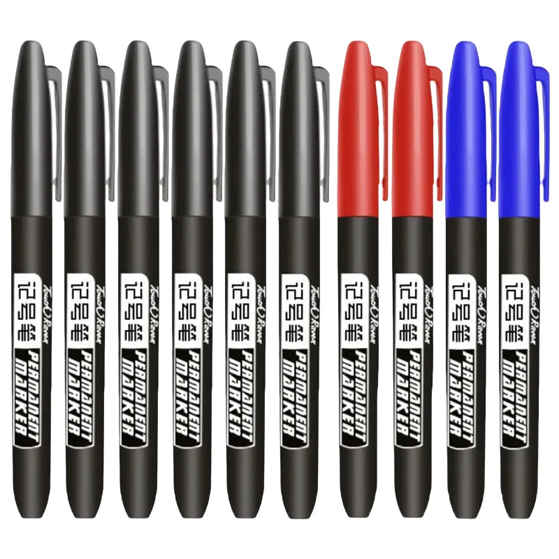 Permanent Marker Pen Drawing Markers Black Blue Red Waterproof Ink Sketch Pens Stationery Art School Supplies For Glass Metal