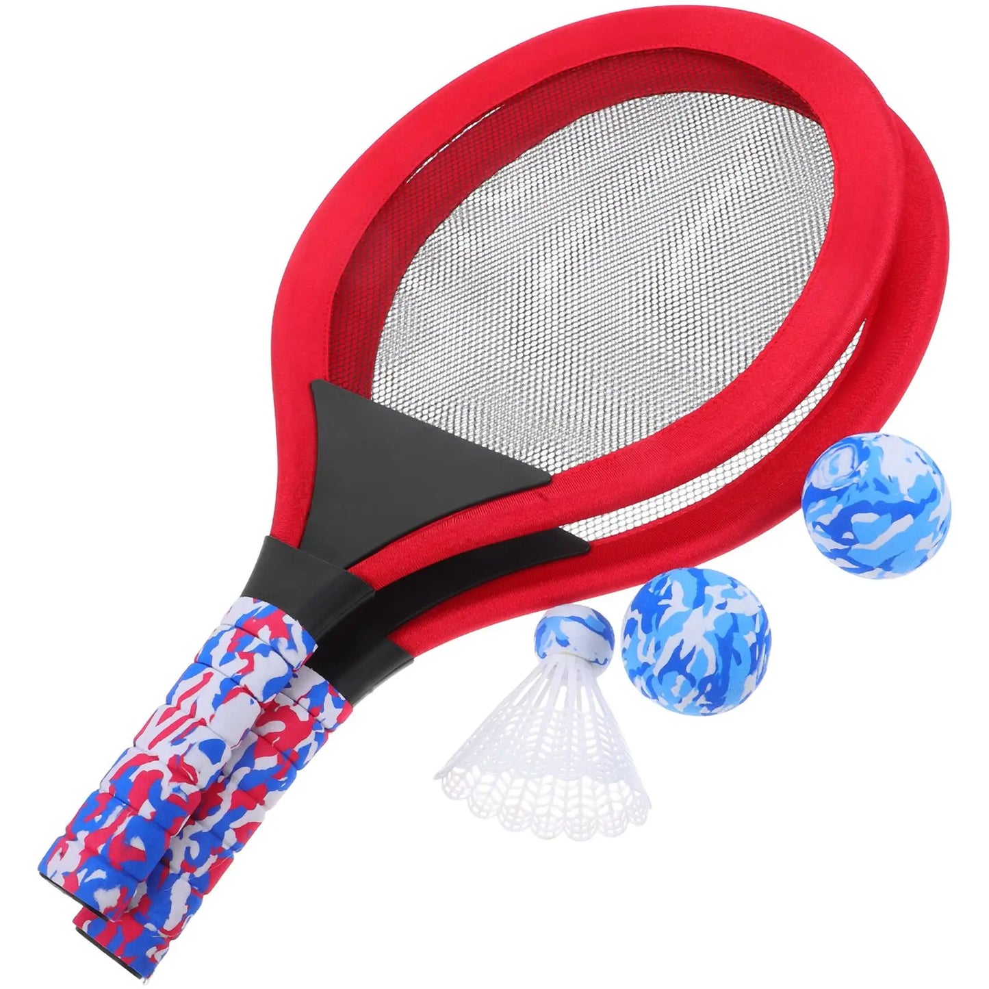 Kids Tennis Rackets Set Children Beach Ball Sports Game Plastic Outdoor Oval Props Toddler Shape Playing EVA Material Durable