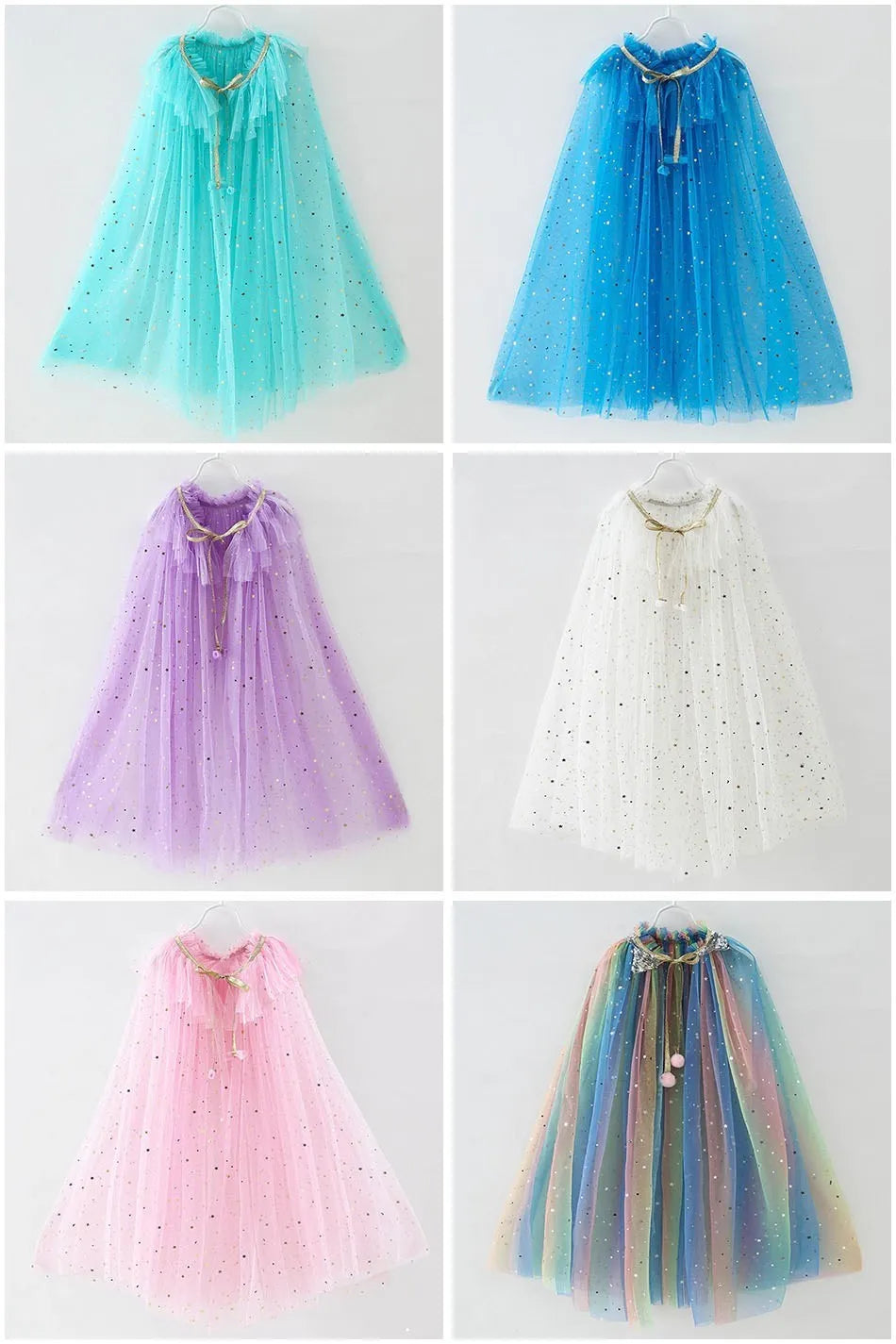 Girls Princess Cape Children Costume Cloak Kids Aurora Rapunzel Elsa Carnival Party Clothes Girl Sequins Performance Accessory