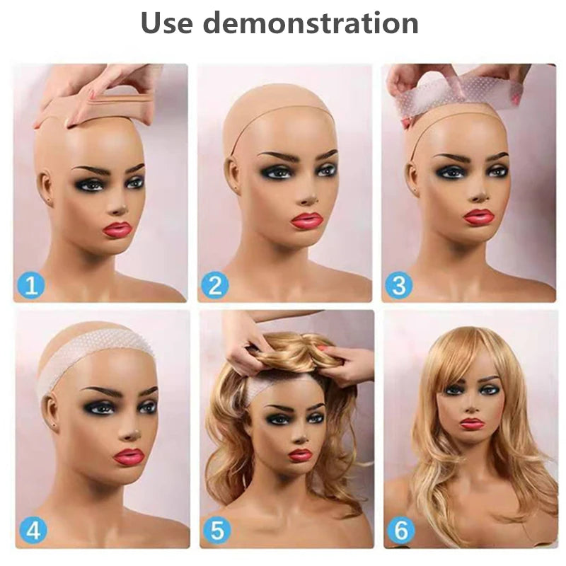 1PC Seamless Non Slip Wig Hair Band with Stretchy Nylon Wig Cap for Wig and Sport Yoga