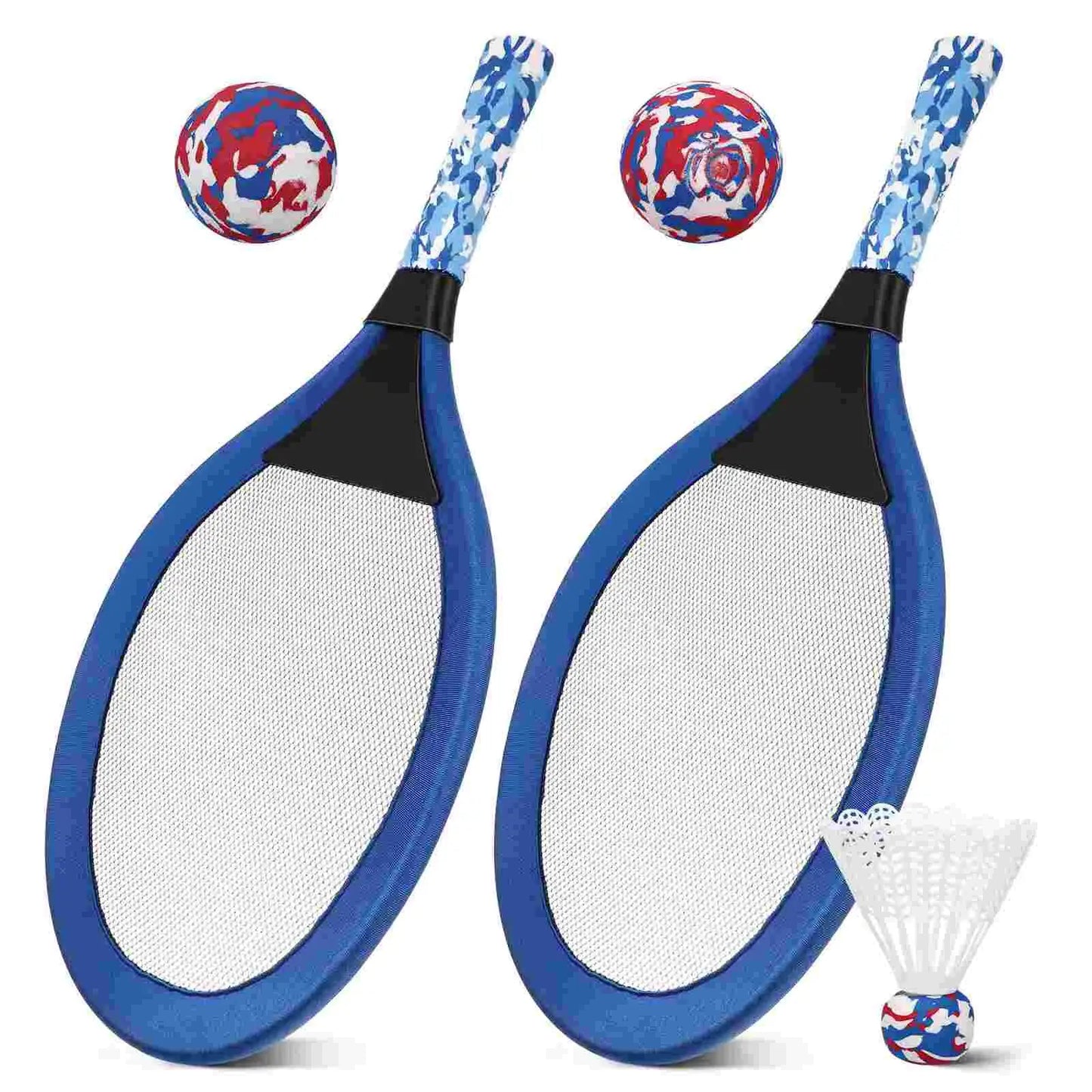 Kids Tennis Rackets Set Children Beach Ball Sports Game Plastic Outdoor Oval Props Toddler Shape Playing EVA Material Durable