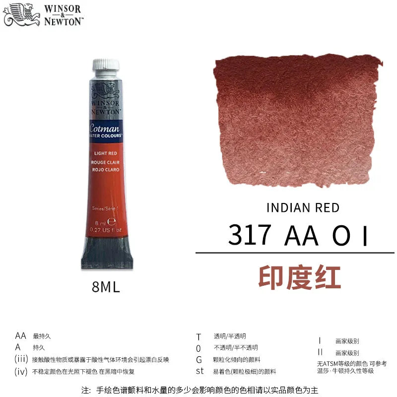 Winsor & Newton Cotman Watercolor Paint, 8ml (0.27-oz) Tube Art Supplies Aquarela Good Transparency, Excellent Tinting Strength