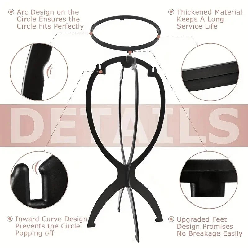 Tool Travel Stand For All Wigs Wig Stand Portable Collapsible Holder Durable Wig Display 13.2 Inch
