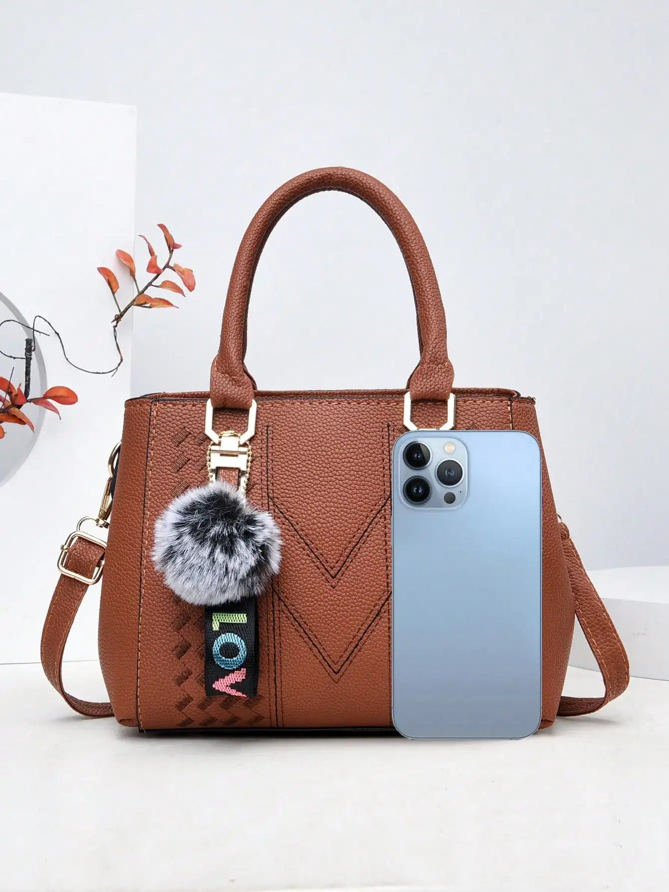 Fashionable and minimalist large capacity embroidered women's crossbody bag, a daily handbag for use
