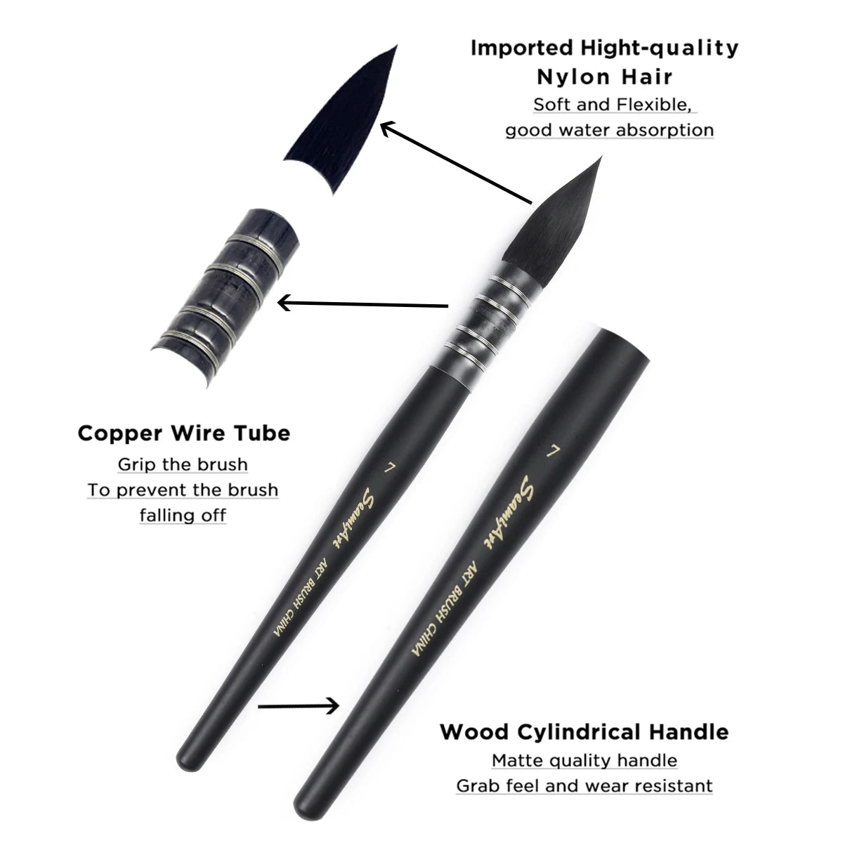 1Pcs Artist Hand-Painting Drawing Brushes Professional Watercolor Brush Pen for Water Color Painting Drawing School Art Supplies