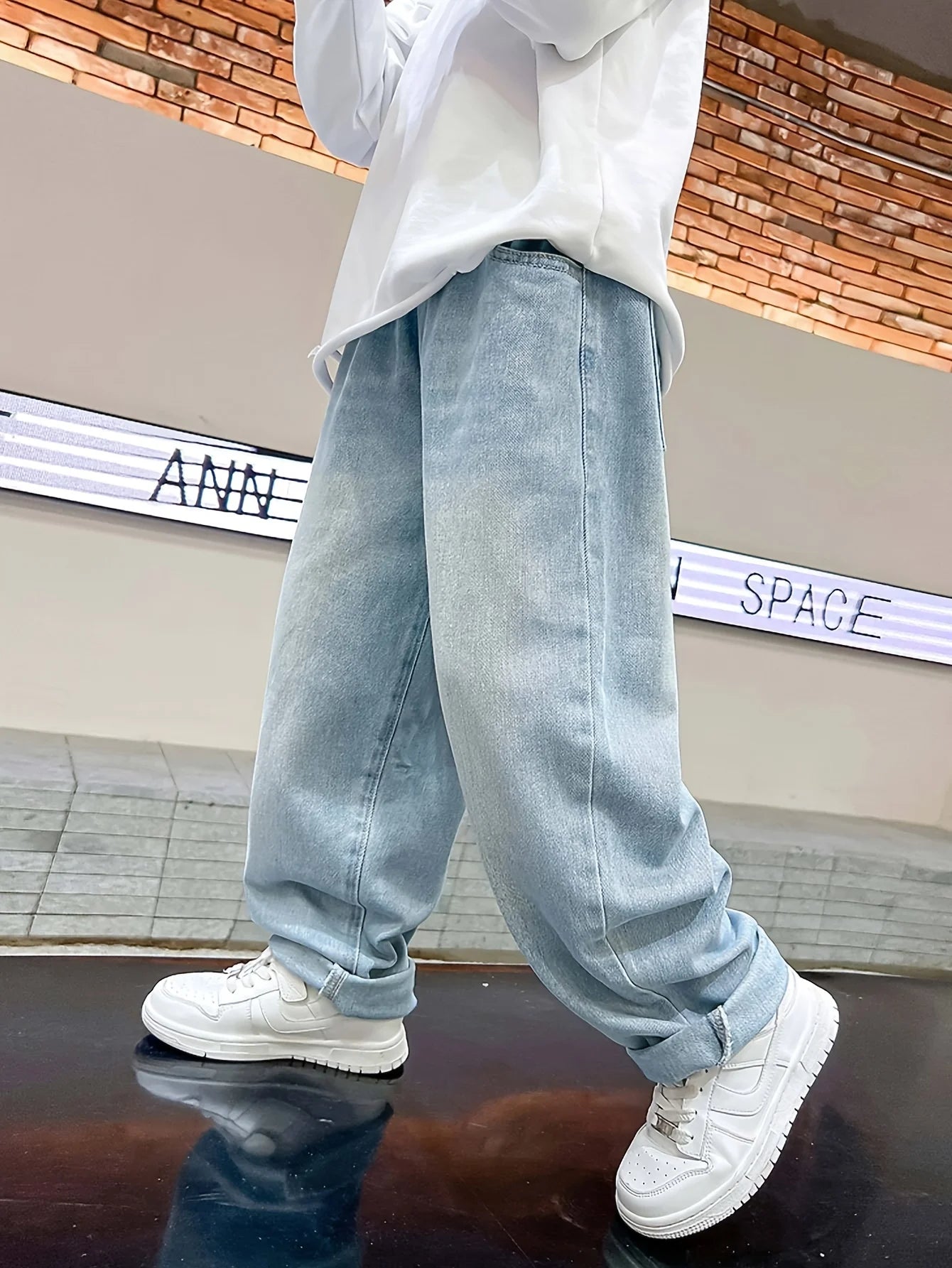 Boys' cartoon embroidered casual jeans, pants, spring and autumn