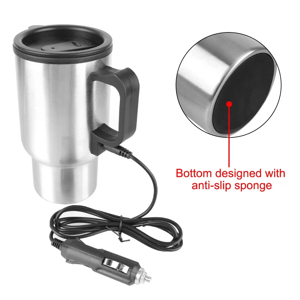 12V 450ml High Quality Car Kettle - Stainless Steel Travel Mug for Coffee/Tea" (85 chars) New Fashion Vehicle
