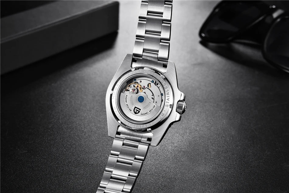 PAGANI DESIGN GMT Watches Men's Luxury Automatic Mechanical Wristwatch Sapphire Glass 40MM Stainless Steel Waterproof Watch