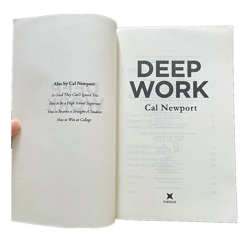 Deep Work English Book By Cal Newport Rules for Focused Success In A Distracted World Leadership & Motivation Books for Adult