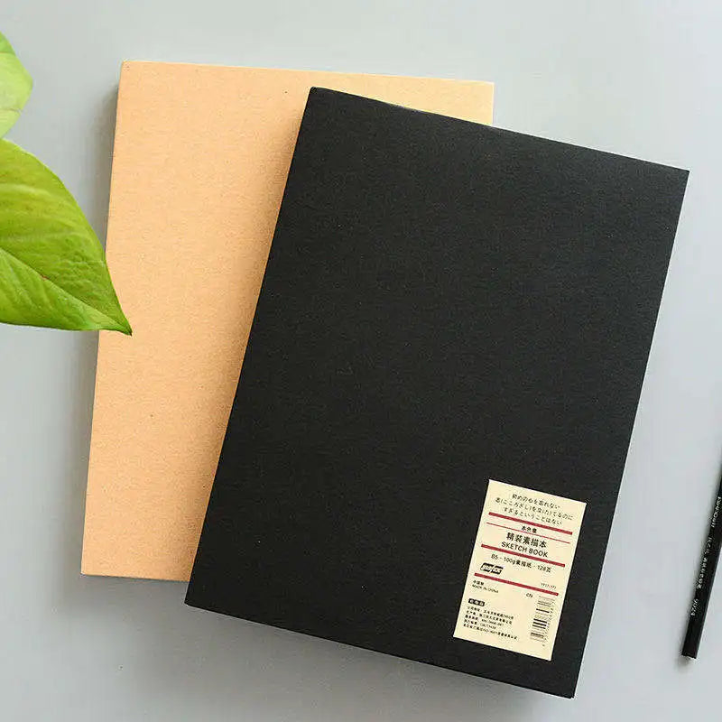 256Sheet Drawing Book black Drawing Student Notebook Sketch Book Cardboard Painting  Sketchbook