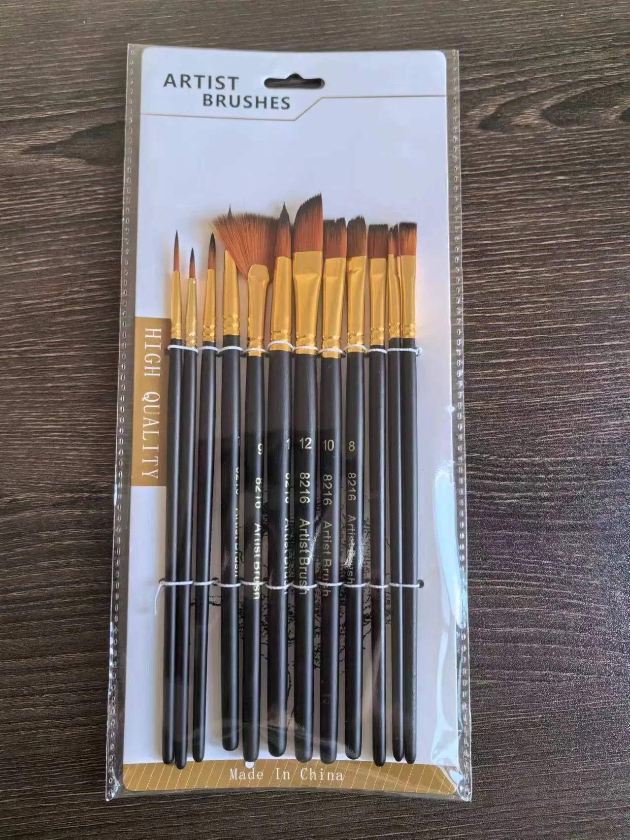 12pcs Nylon Bristle Brush Set Flat Brushes Watercolor Oil Paint For Artists Amateur And Acrylic Paintings Fabric Brushes