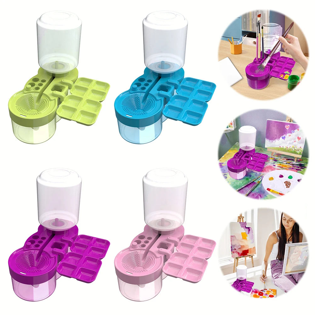 Paint Brush Washer with Drain Button Paint Brush Clean Device Automatic Water Circulation for Acrylic Water Based Painting Brush
