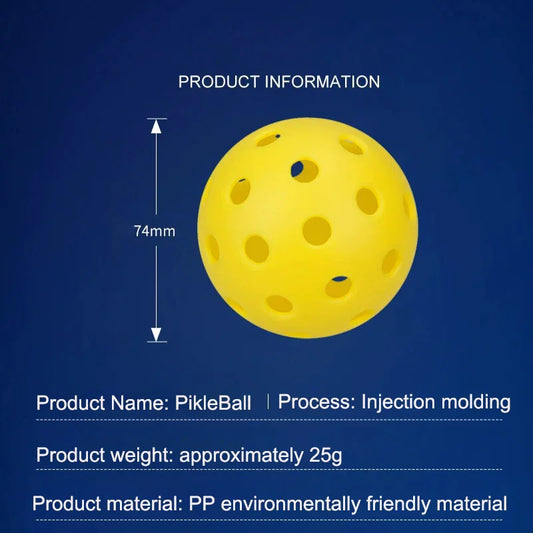 6pcs Pickleball 40 Holes 74mm Outdoor Colorful Pickleballs Durable Training and Competition Paddle Ball for Competition Practice