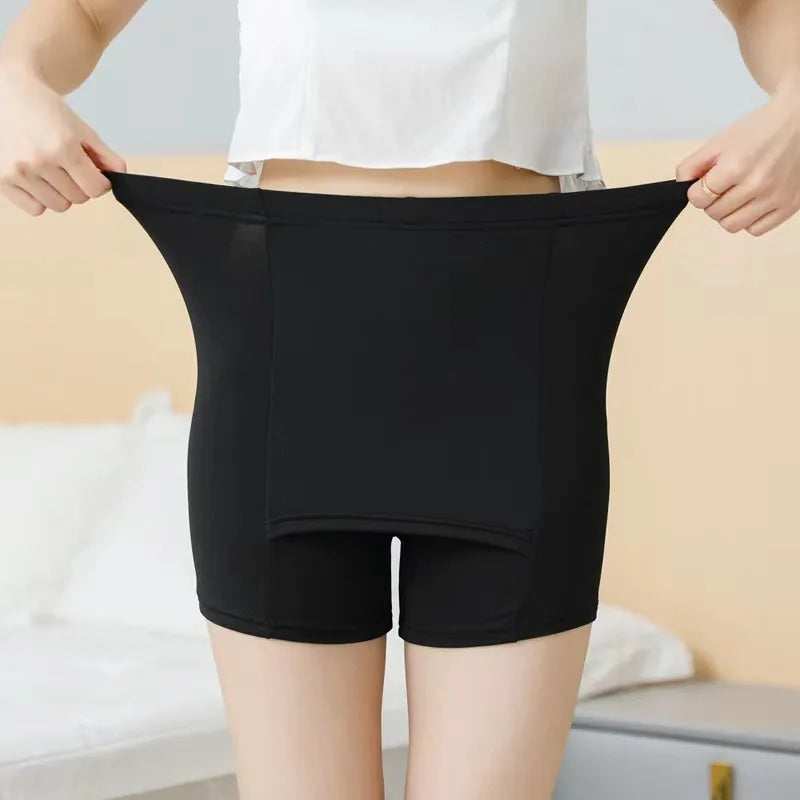 Flarixa Double Layer Safety Panties For Girls Women Boxer High Waist Protective Shorts Under the Skirts Summer Dress Underwear