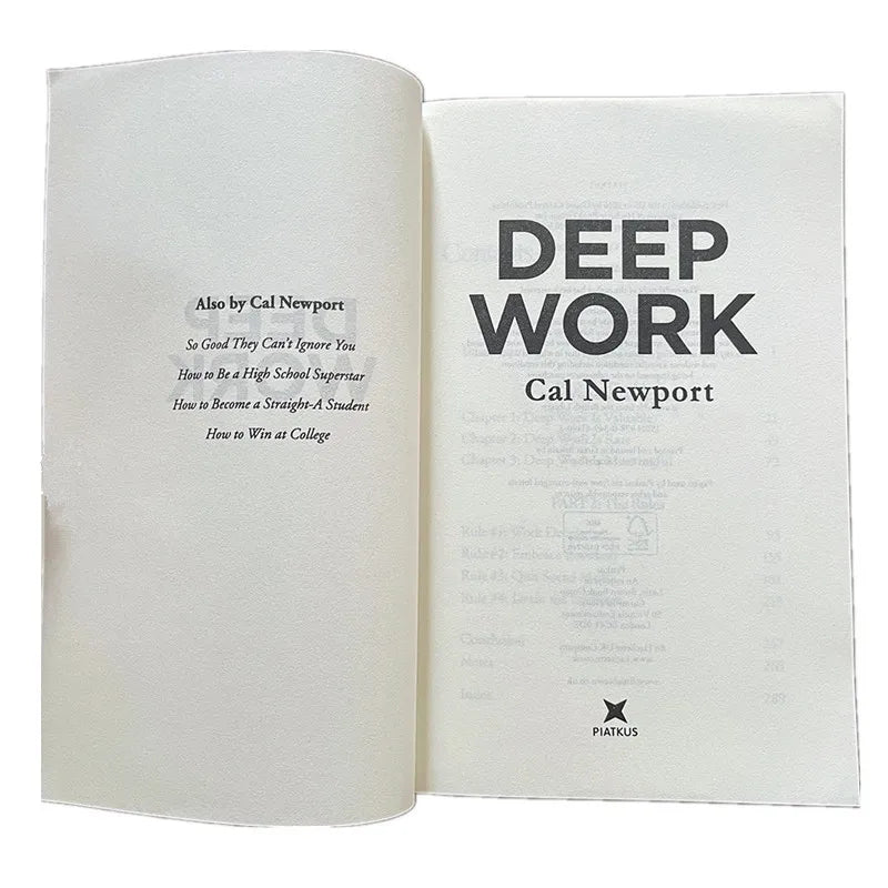 Deep Work English Book By Cal Newport Rules for Focused Success In A Distracted World Leadership & Motivation Books for Adult