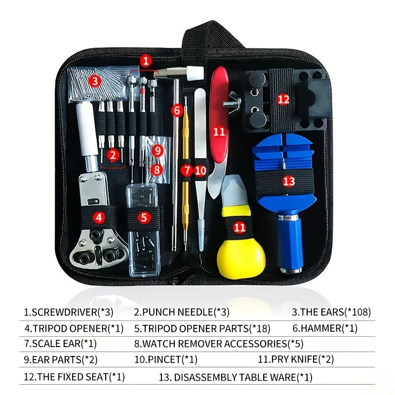 Watch Repair Kit 147 Piece Set Watch Repair Home Tool Set Convenience Brand Clock Tool