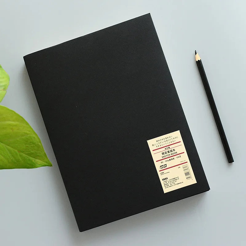 256Sheet Drawing Book black Drawing Student Notebook Sketch Book Cardboard Painting  Sketchbook