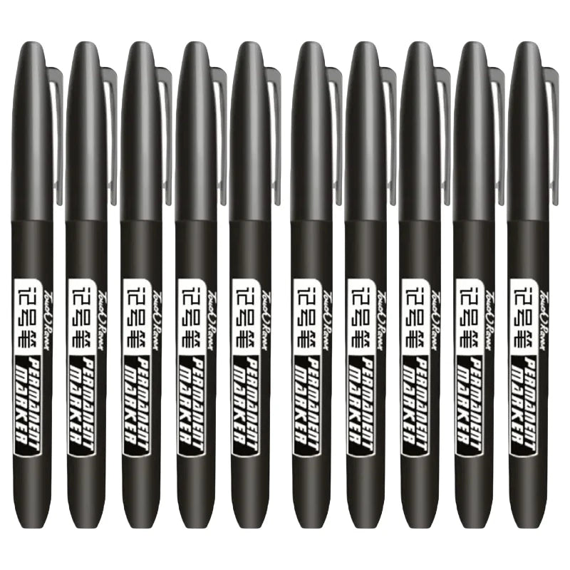 Permanent Marker Pen Drawing Markers Black Blue Red Waterproof Ink Sketch Pens Stationery Art School Supplies For Glass Metal