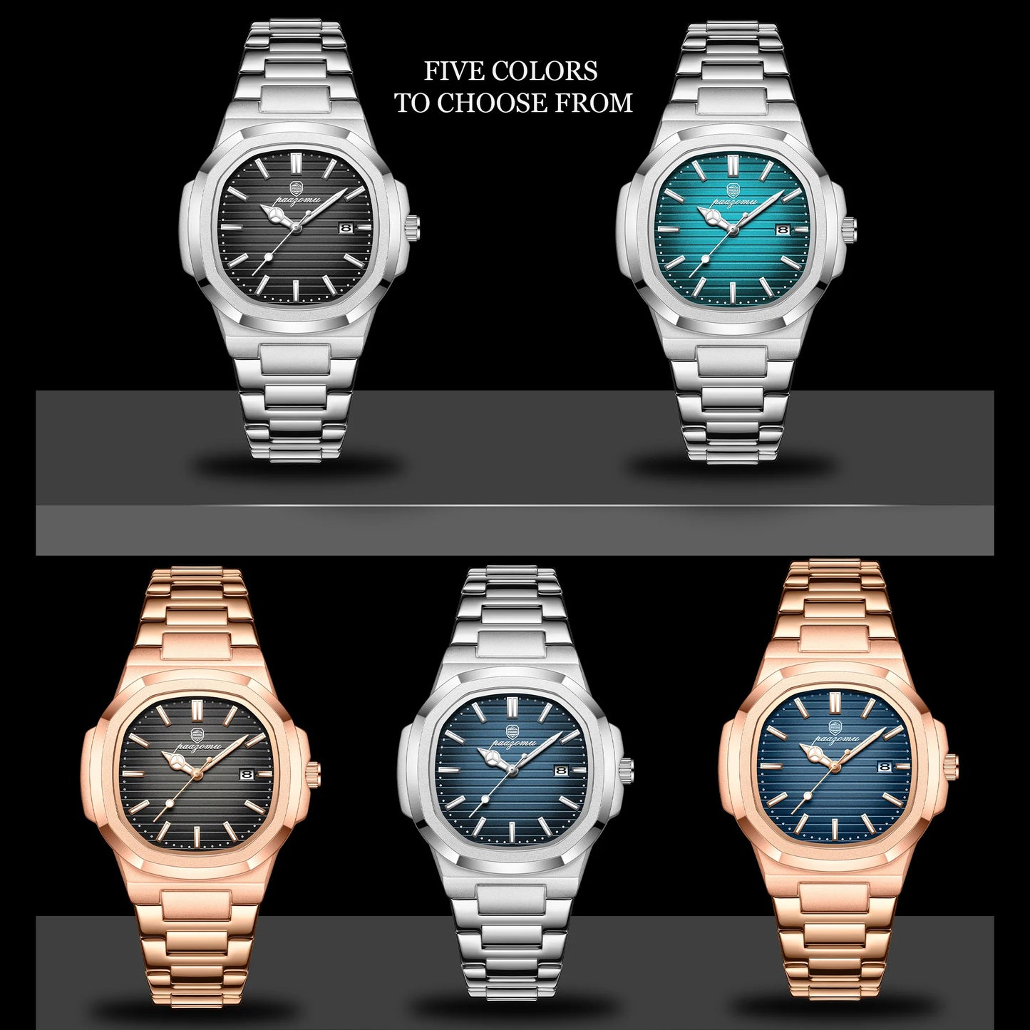 2024 Best-selling Luxury Watch Business Waterproof Male Clock Luminous Date Stainless Steel Square Quartz Men Watch reloj hombre