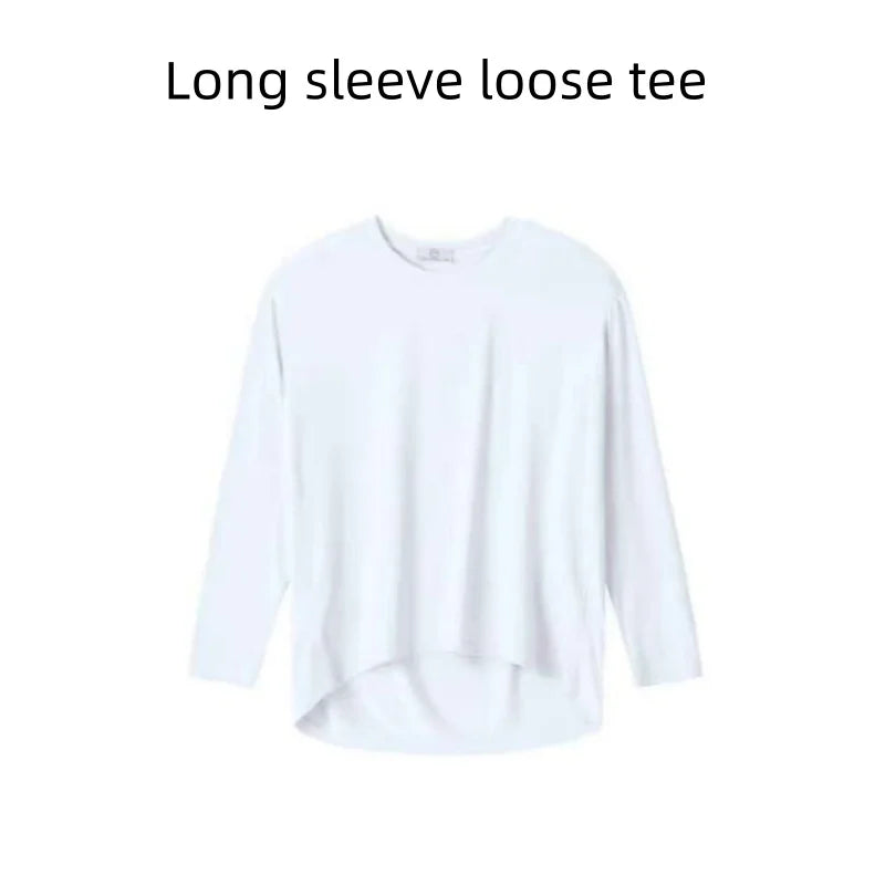 AP 2025 SS loose modal tee with colored denim jeans skirt teen girls women spring summer fashion jeans skirts loose tee