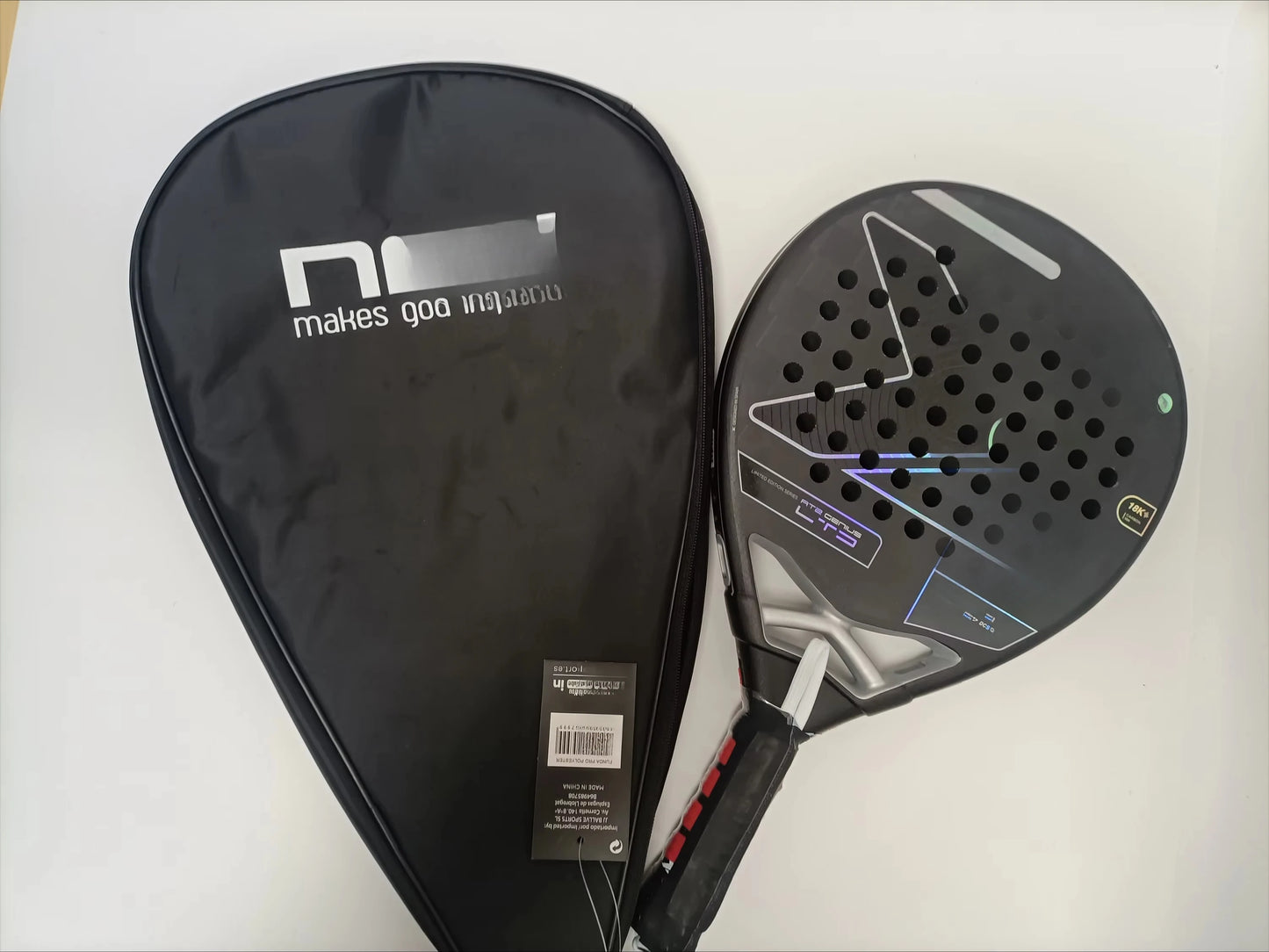 Professional Padel Tennis Racket, Soft Face Carbon Fiber, EVA Memory Paddle, Sports Racquet, Outdoor Equipment for Men and Women