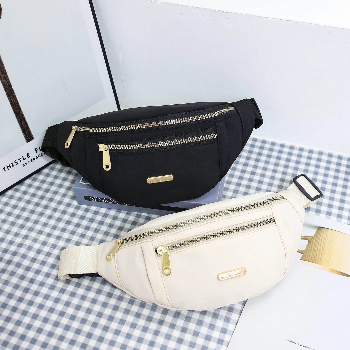 Women Sports Waist Bag Multi-Layer Fanny Pack Phone Essentials during Outdoor Activities Crossbody Purse Sports Chest Bag