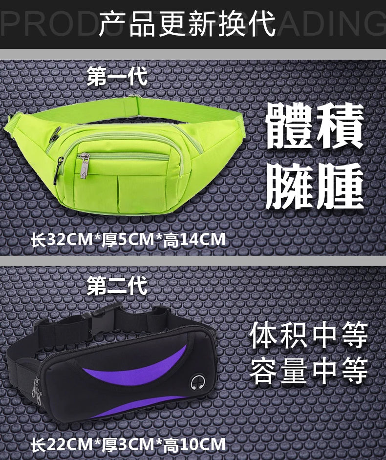 Sports waist bag, running phone bag, men's and women's outdoor equipment waterproof invisible new mini waist belt reflective bag