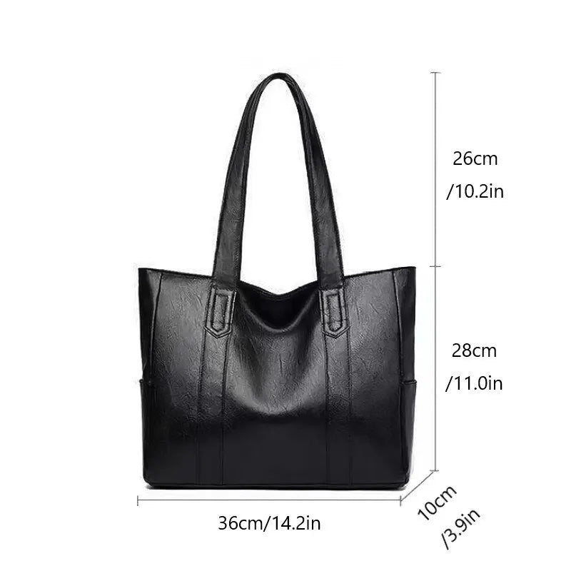 1pc Vintage Large Capacity Tote Bag Retro Vegan Shoulder Bag Women's Casual Handbag For Commute