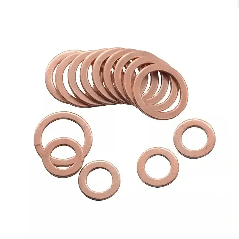 100 PCS Of Copper Washers, Washers, Nuts, And Bolts, With Box M4/M5/M6/M8/M10/M12/M14 Seal Combination Kit For Oil Pan Plugs